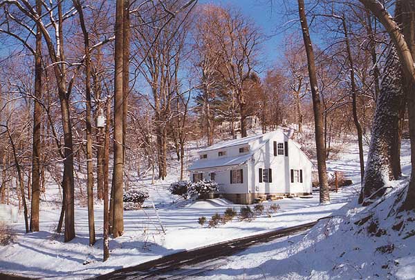 My house in the winter from the road